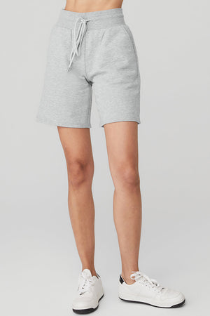 High-Waist Easy Sweat Short - Athletic Heather Grey