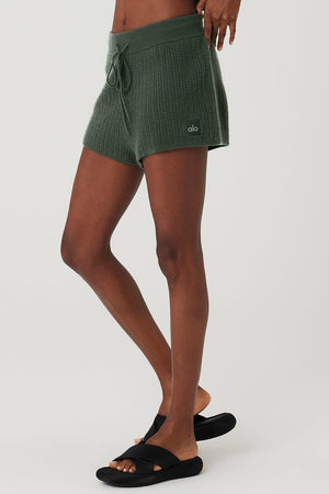 Cashmere High-Waist Plush Waffle Short - Dark Cactus