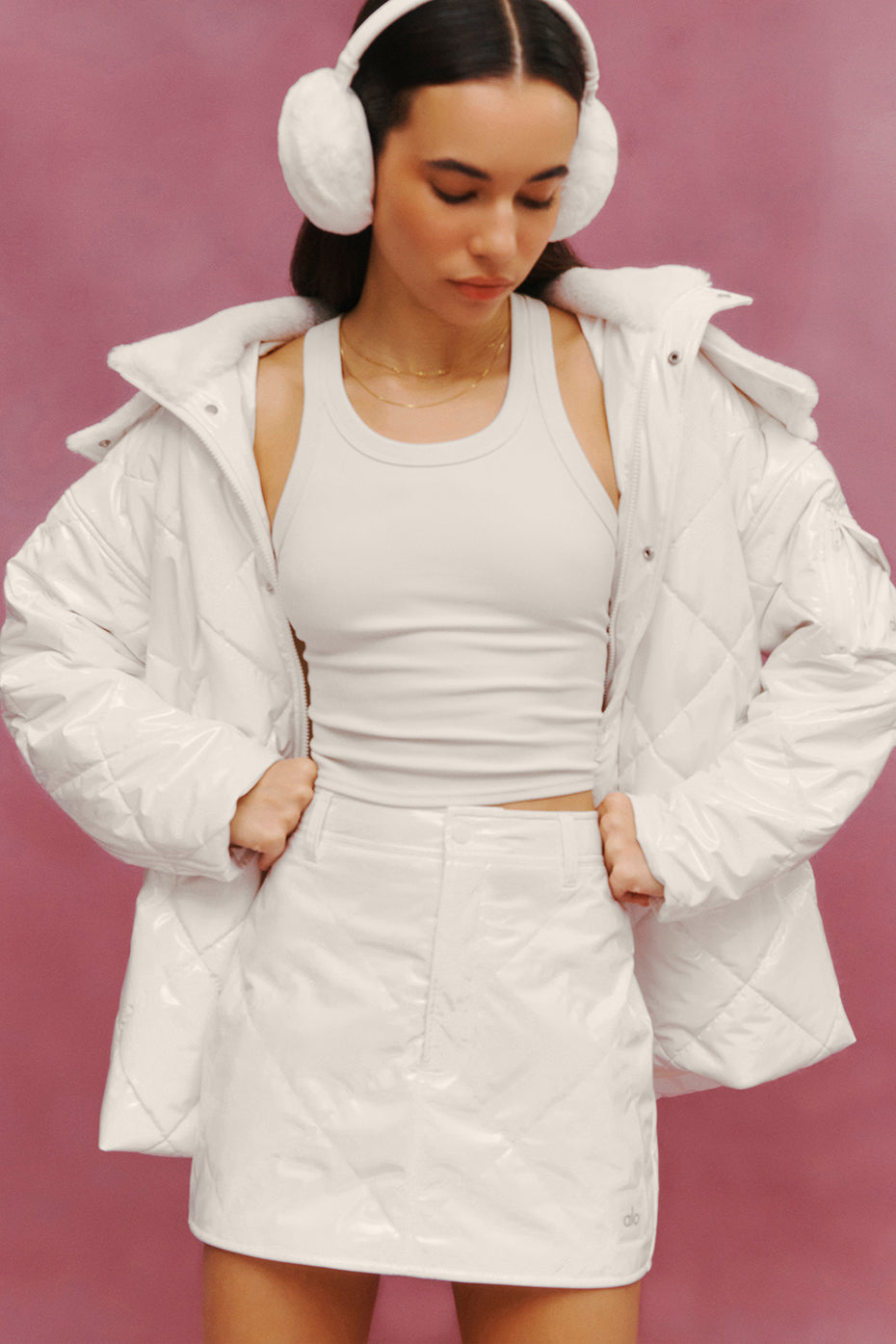 Snomoto Puffer Mini Skirt - Ivory