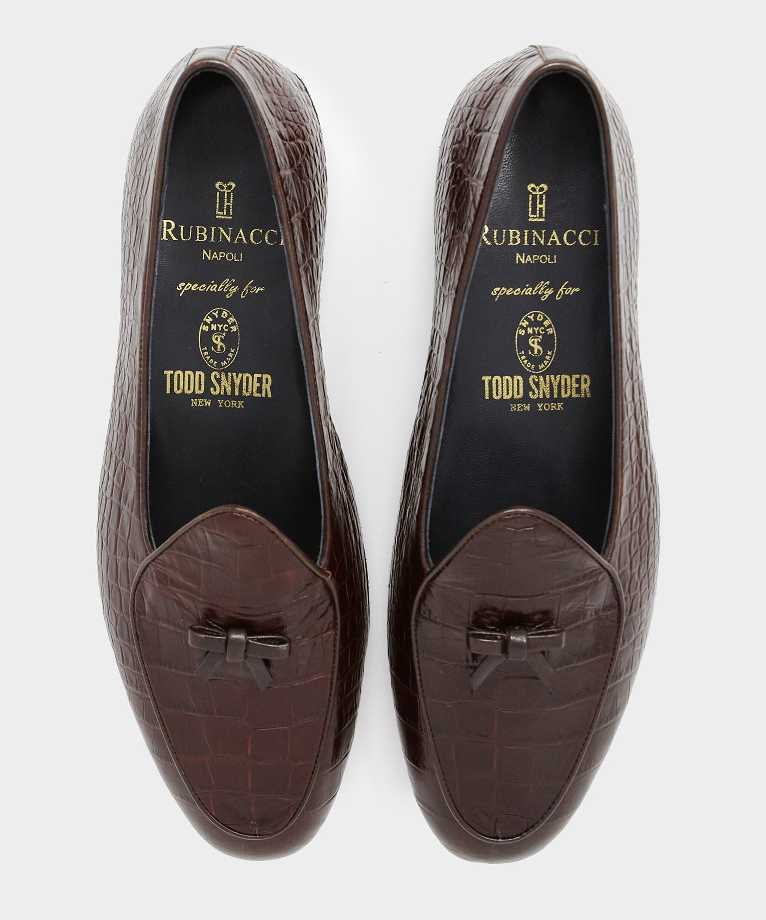 Todd Snyder x Rubinacci Belgian Loafer in Burgundy Croc