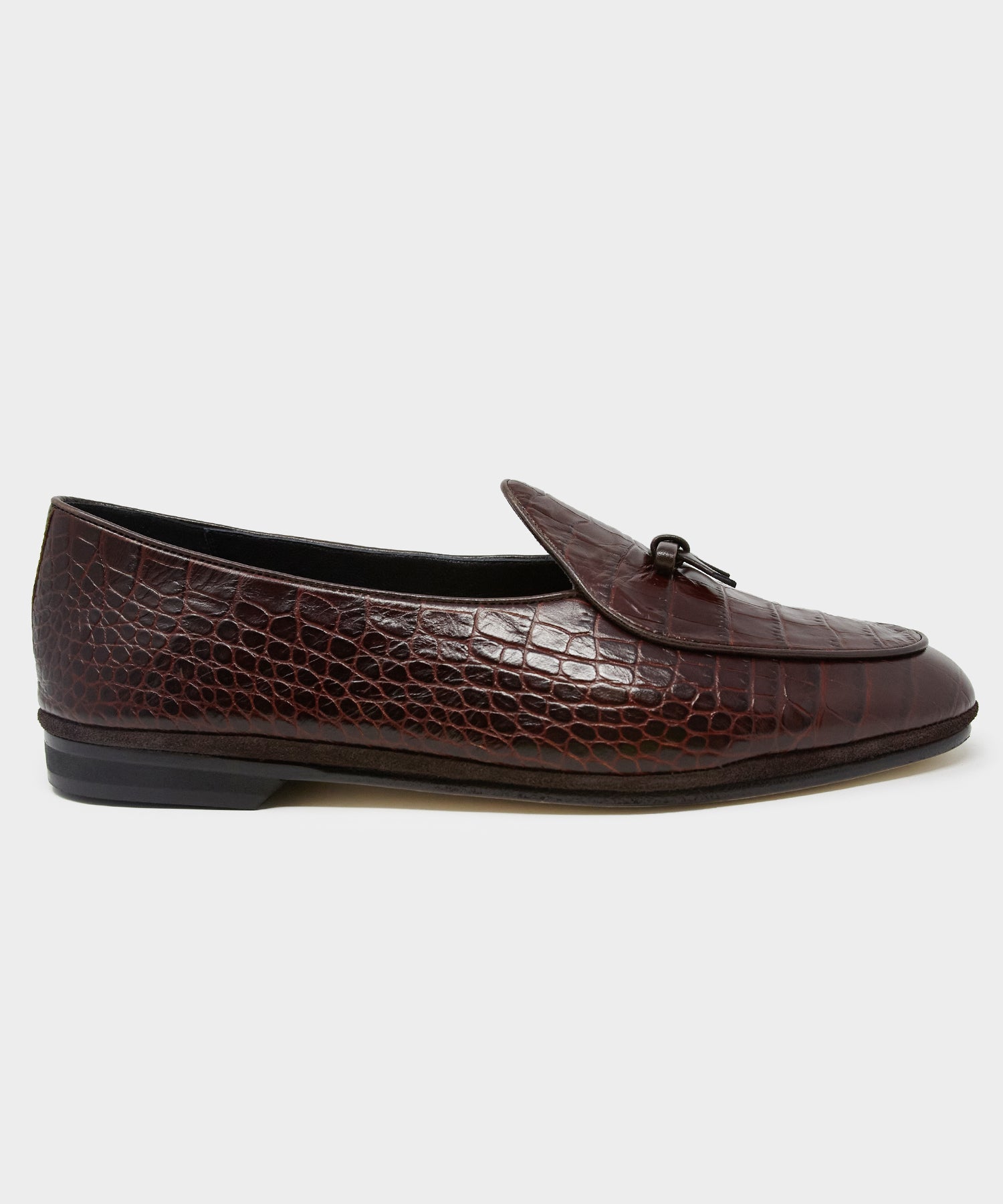 Todd Snyder x Rubinacci Belgian Loafer in Burgundy Croc