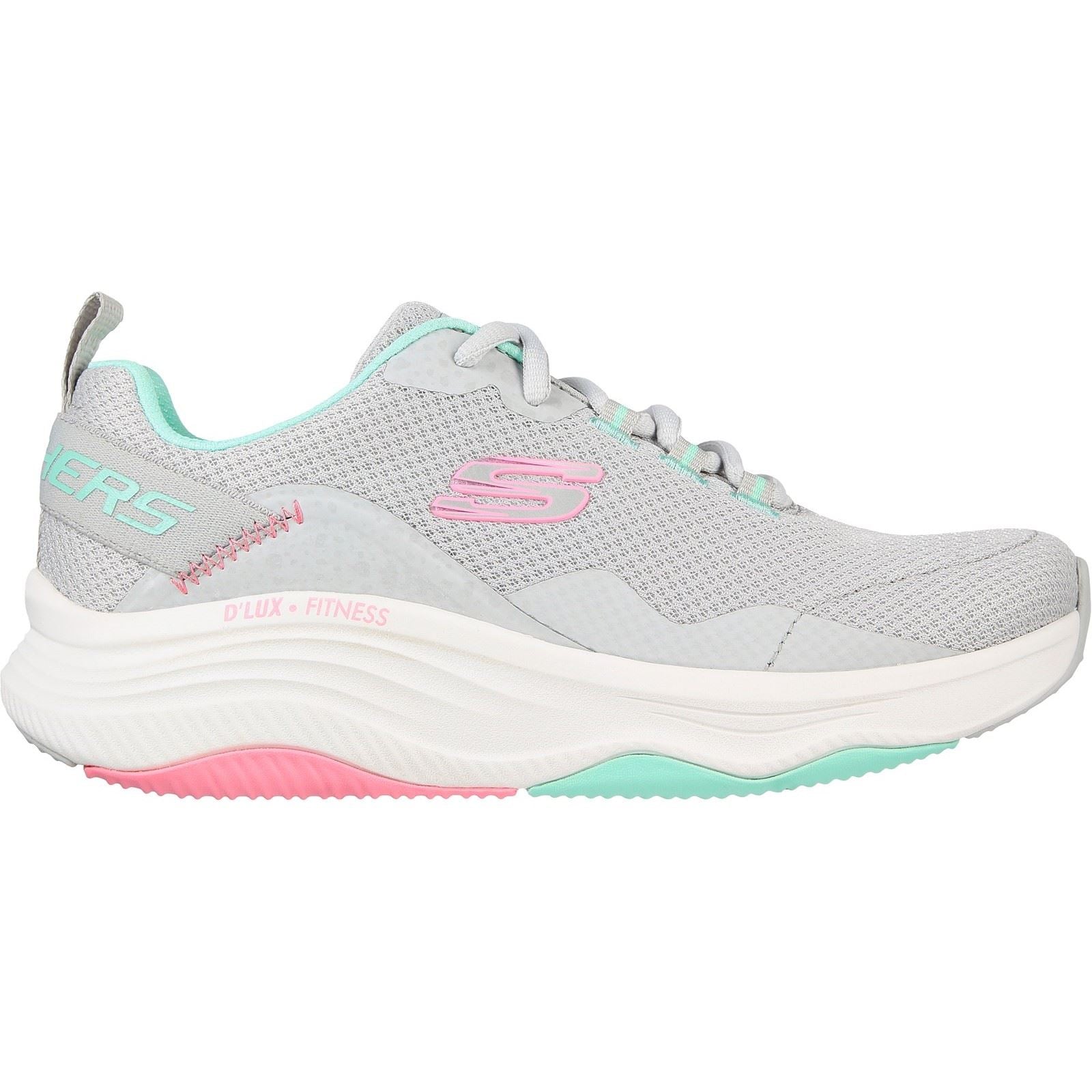 Women's Wide Fit Skechers 149835 D'Lux Fitness Roam Free Trainers