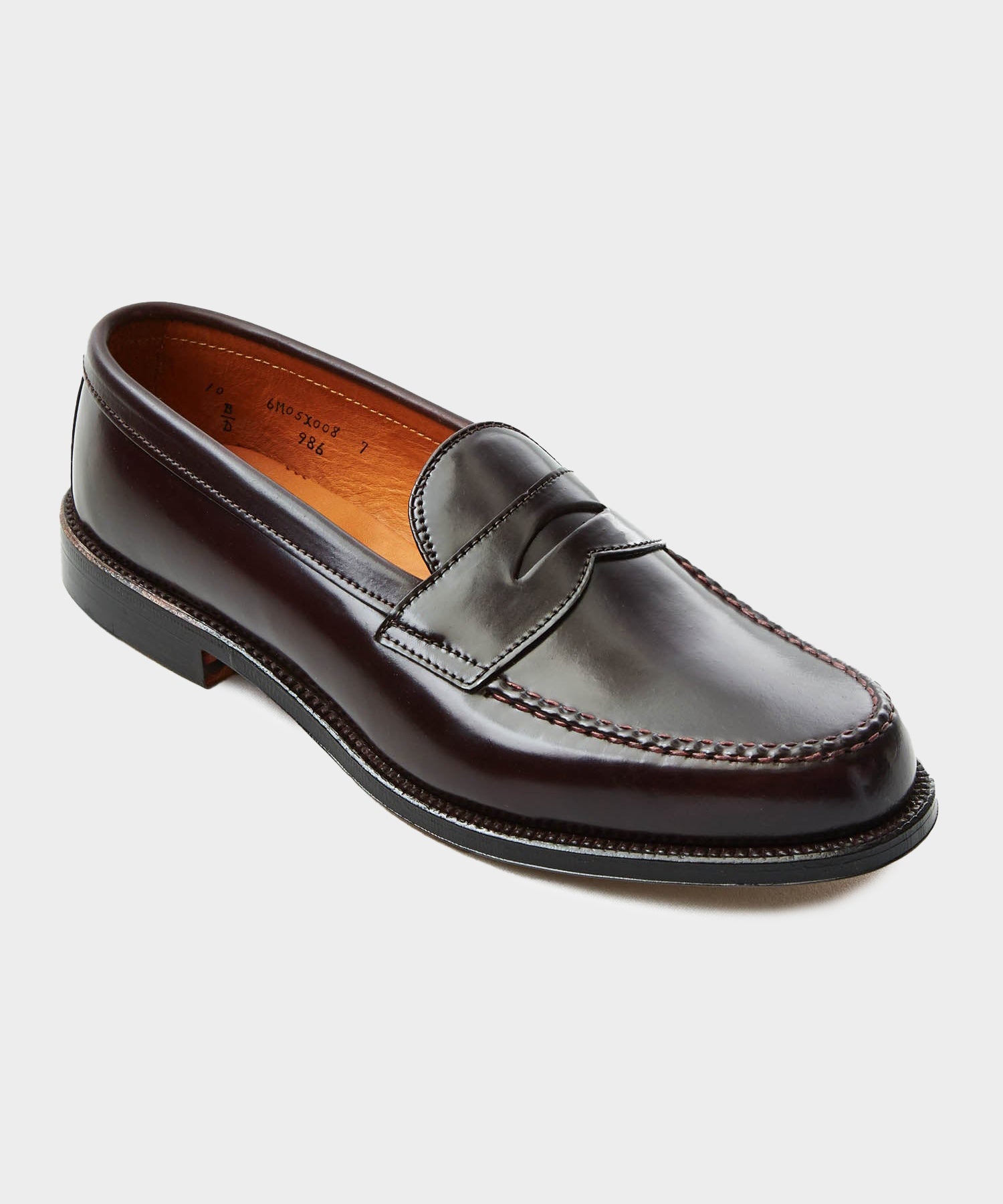 Alden Cordovan Leisure Handsewn Moccasin In Dark Burgundy