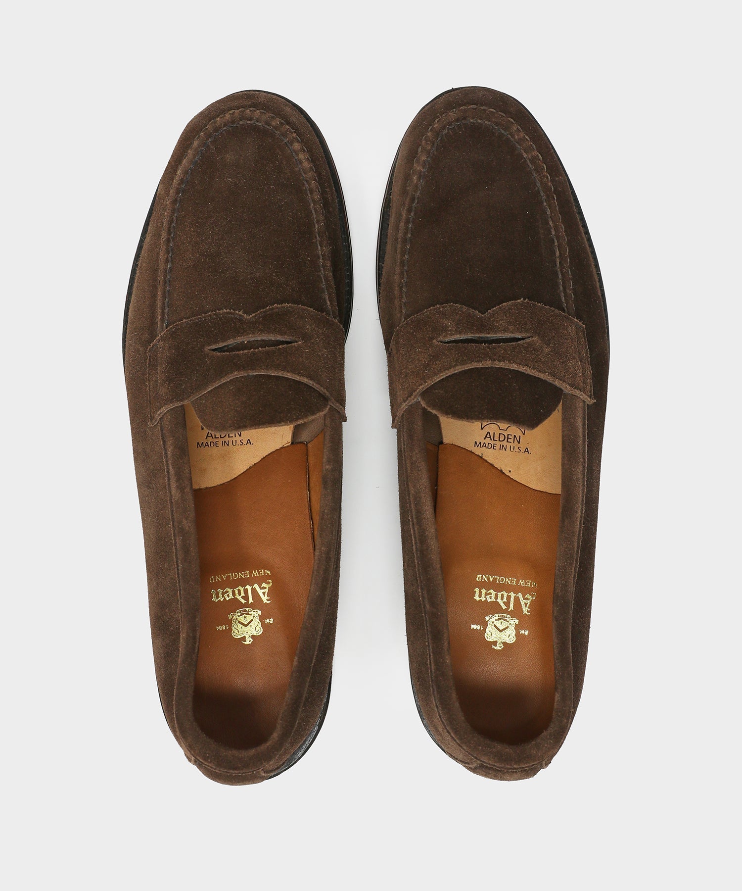 Alden Dark Brown Suede Penny Loafer