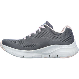 Women's Wide Fit Skechers 149057 Unny Outlook Sports Trainers - Grey/Pink