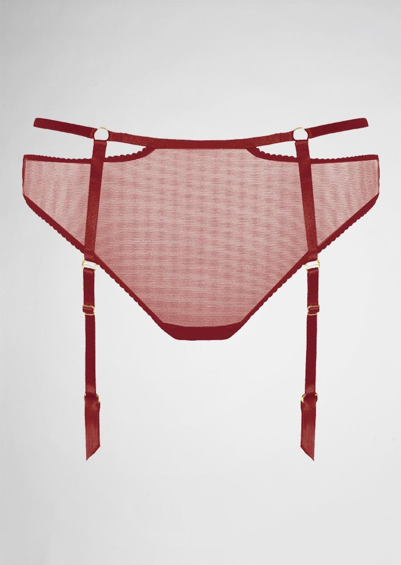 Bondage Belle Suspender Brief Red