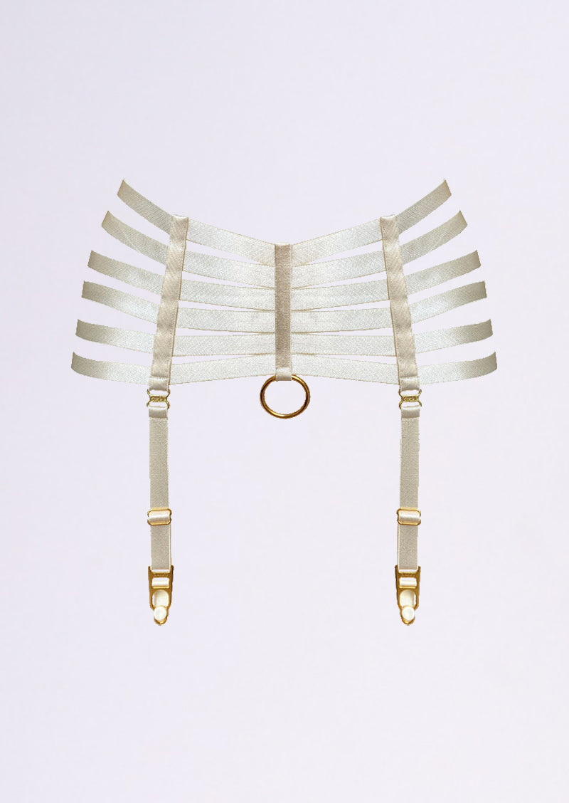 Bondage Webbed Suspender Ivory