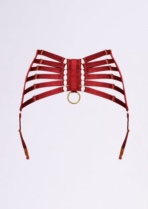 Bondage Webbed Suspender Red