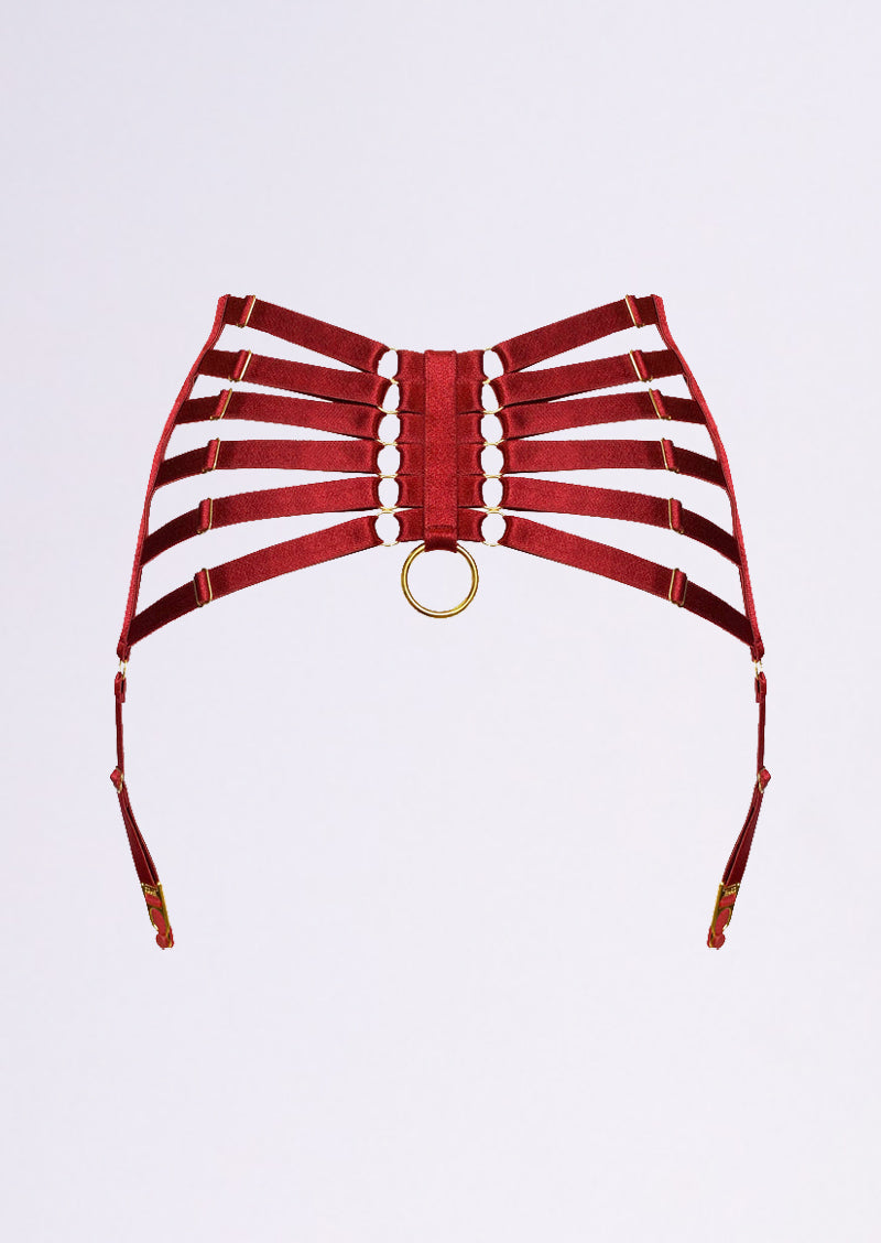 Bondage Webbed Suspender Red