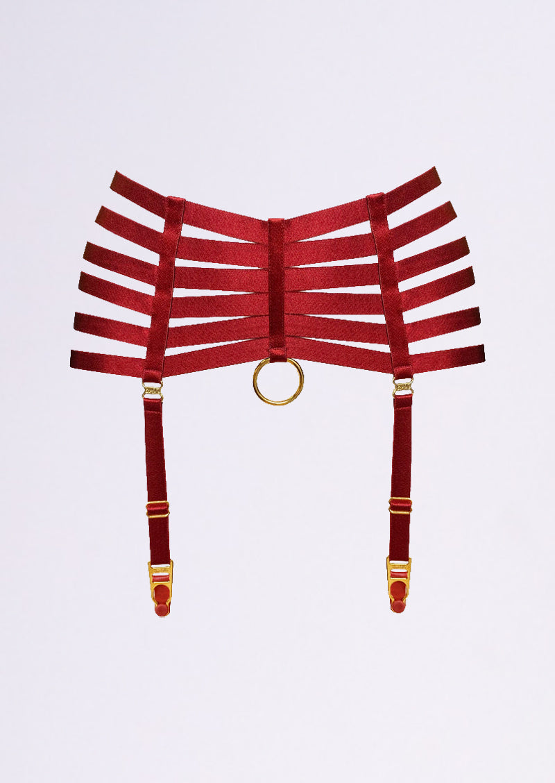 Bondage Webbed Suspender Red