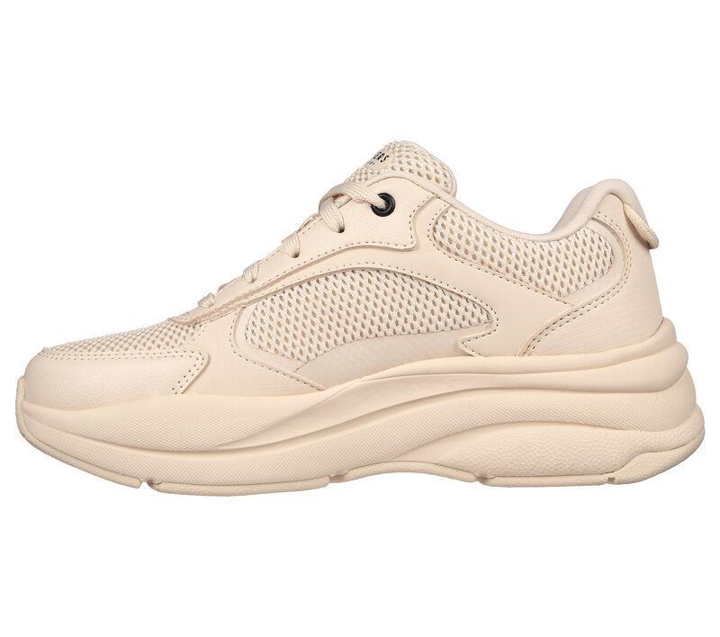 Women's Wide Fit Skechers 177402 Street Twisterz Lighten Up Trainers - Sand