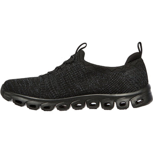 Women's Wide Fit Skechers 104198 Glide Step Grand Flash Trainers - Black