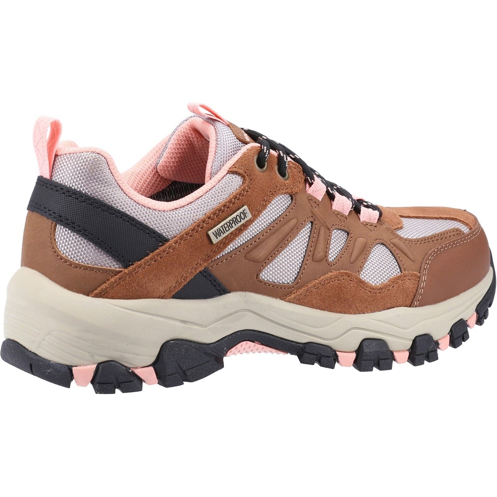 Women's Wide Fit Skechers SK167003 Selmen West Highland Hiking Trainers - Brown/Tan