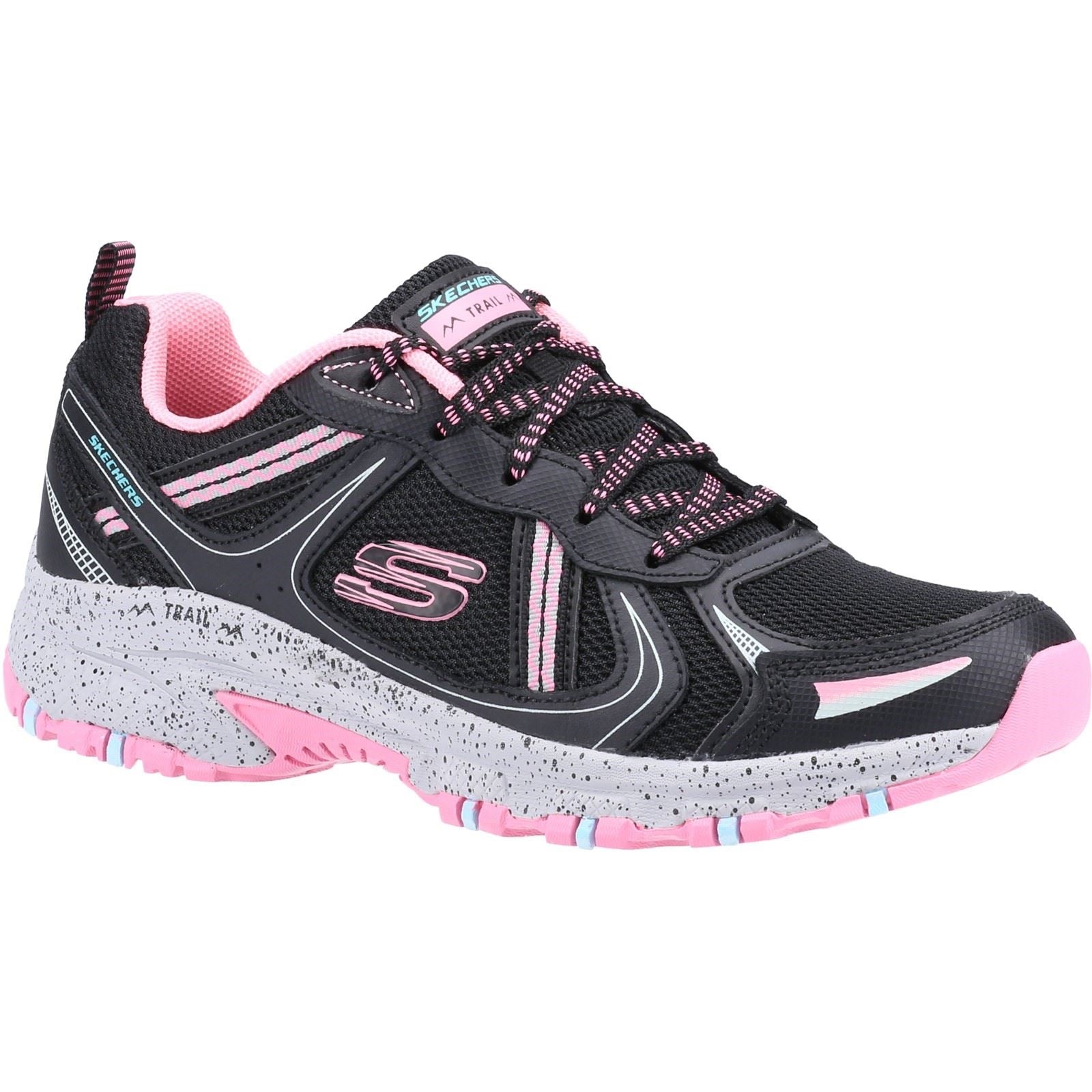 Women's Wide Fit Skechers 149820 Hillcrest Vast Adventure Trainers - Black/Hot Pink