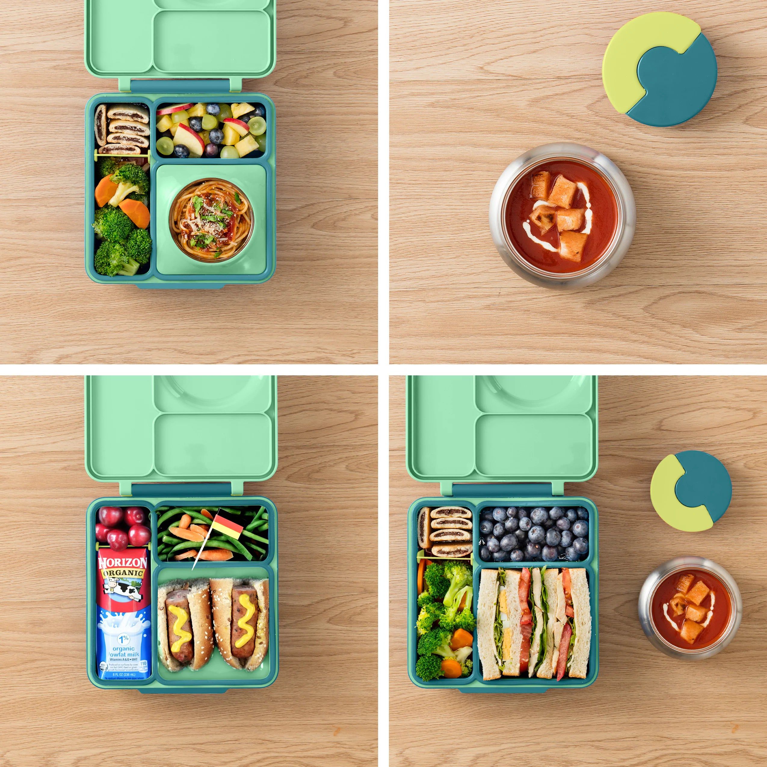 OmieBox - Insulated Green Bento Lunch Box