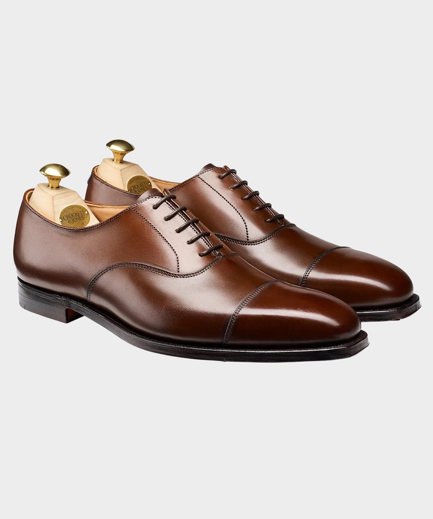 Crockett & Jones Hallam Cap-toe Shoe in Dark Brown