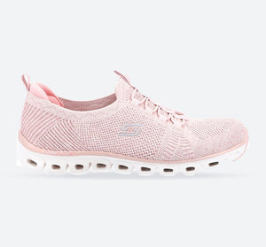 Women's Wide Fit Skechers 104198 Glide Step Grand Flash Trainers - Rose