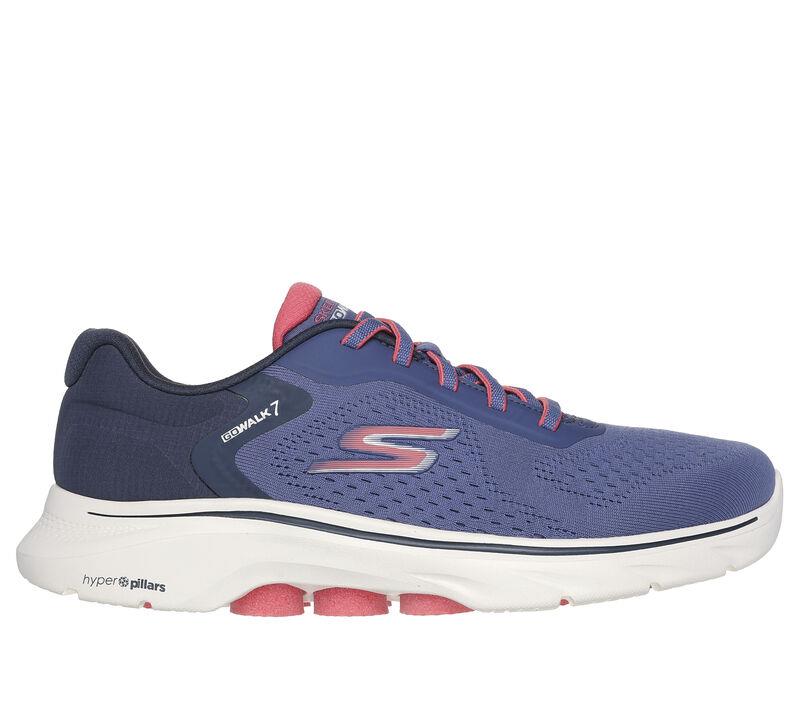 Women's Wide Fit Skechers 125215 Go Walk 7 Cosmic Waves Trainers