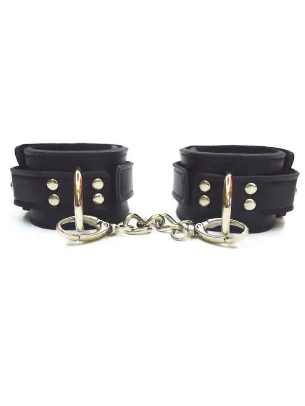 Black Leather Handcuffs