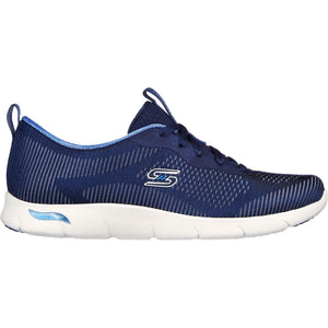 Women's Wide Fit Skechers 104390 Arch Fit Refine Classy Doll Trainers -Navy