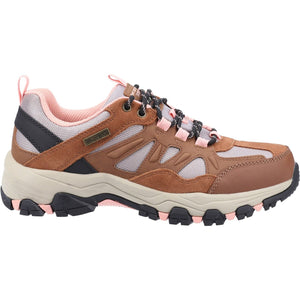 Women's Wide Fit Skechers SK167003 Selmen West Highland Hiking Trainers - Brown/Tan