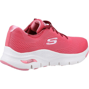 Women's Wide Fit Skechers 149057 Unny Outlook Sports Trainers - Rose