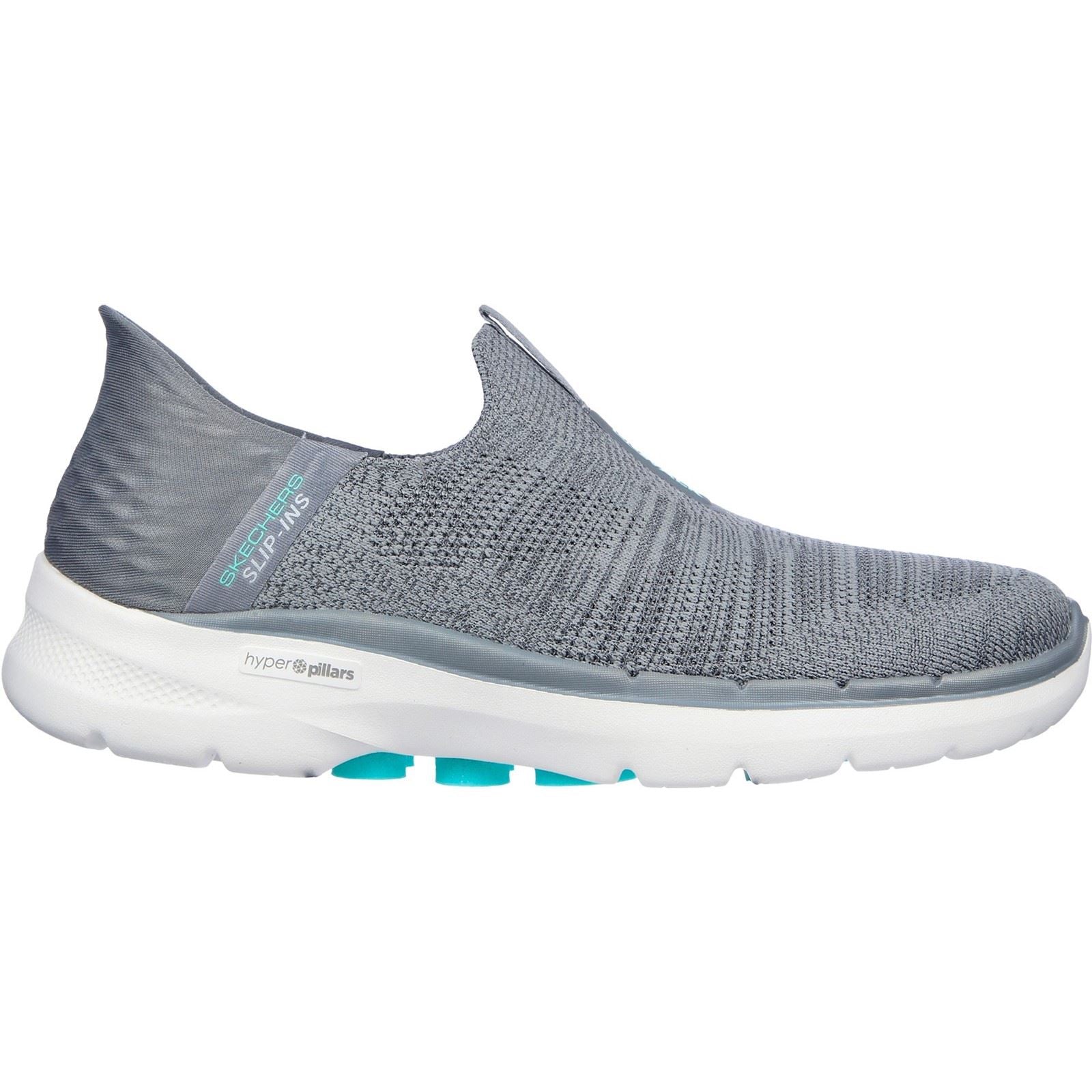 Women's Wide Fit Skechers 124569 Slip-ins GO WALK 6 Fabulous View Trainers - Grey