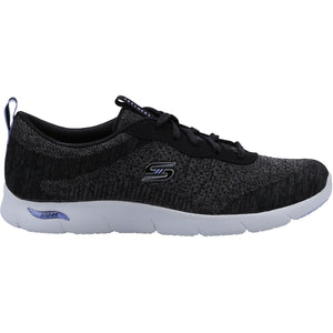 Women's Wide Fit Skechers 104272 Arch Fit Refine Trainers - Black/White