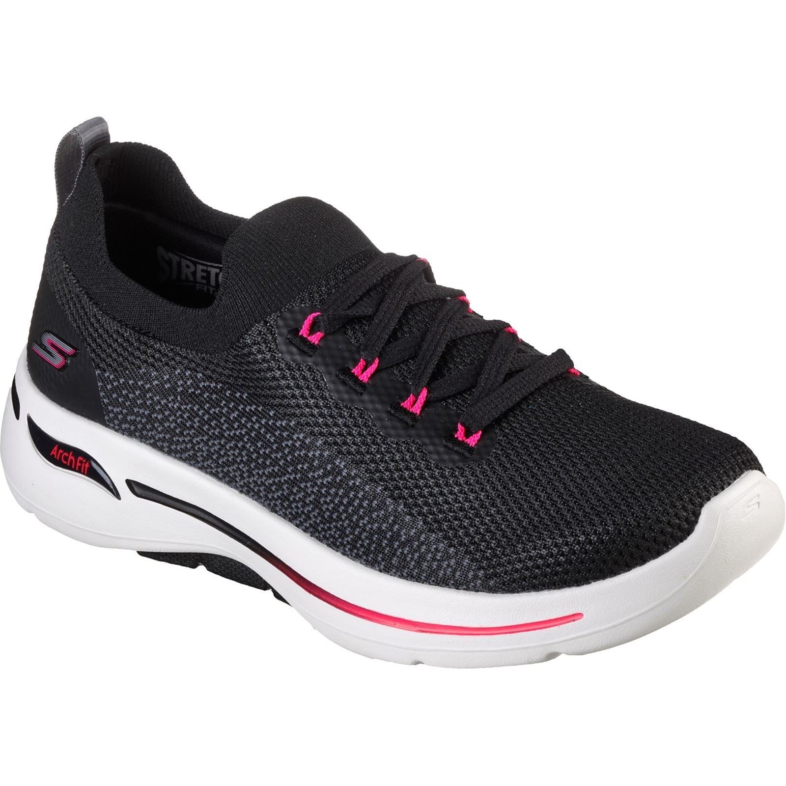 Women's Wide Fit Skechers 124863 Go Walk Arch Fit Clancy Trainers