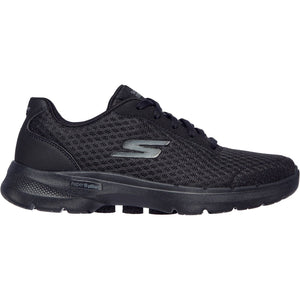 Women's Wide Fit Skechers 124514 Go Walk 6 Iconic Vision Trainers - Black