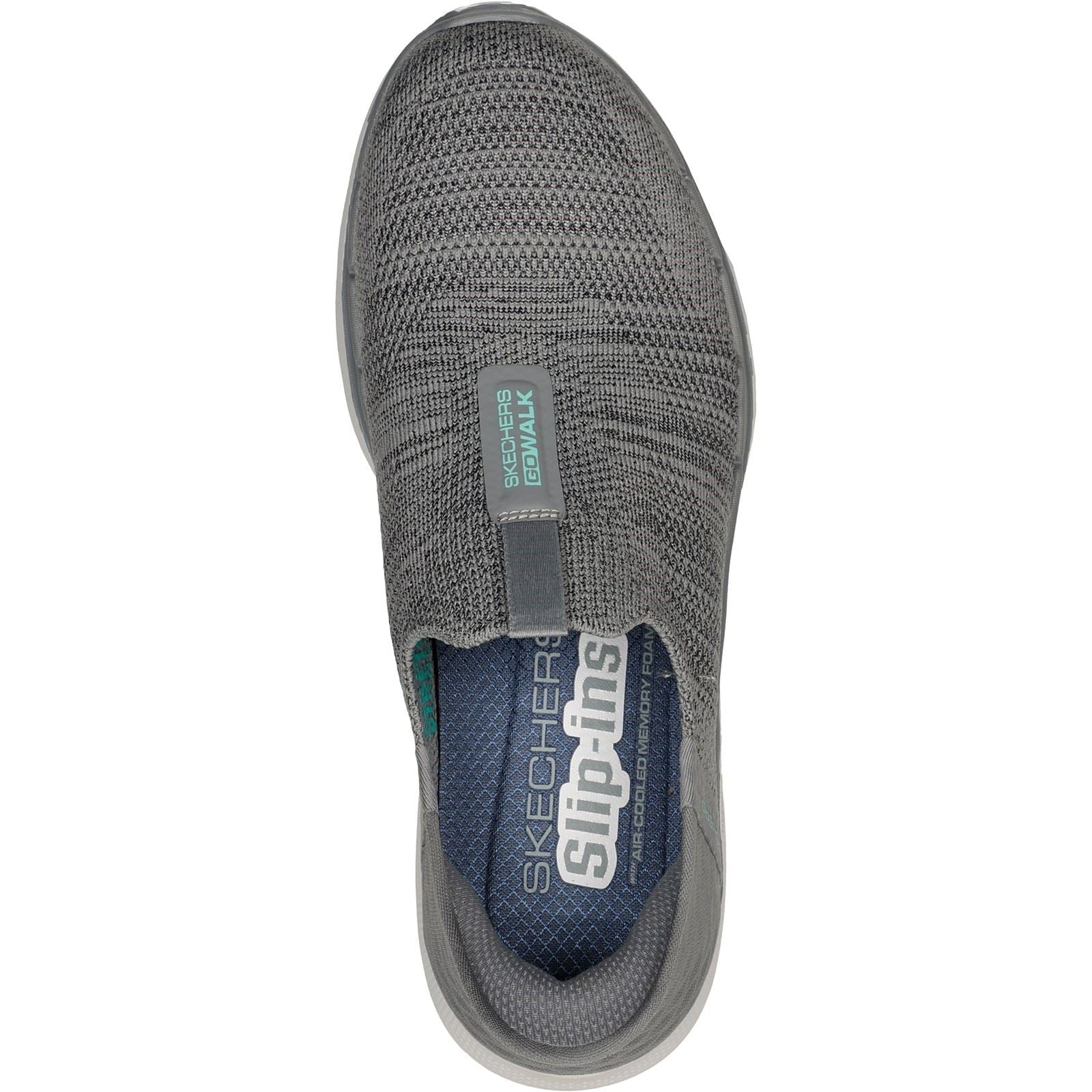 Women's Wide Fit Skechers 124569 Slip-ins GO WALK 6 Fabulous View Trainers - Grey