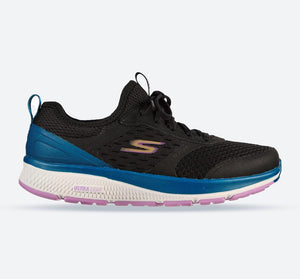 Women's Wide Fit Skechers 128276 Go Run Consistent Vivid Trainers - Black