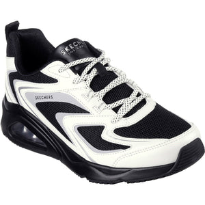 Women's Wide Fit Skechers 177424 Tres Air Uno Street Fl Air Trainers -  Black/White