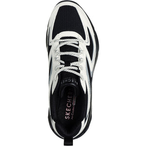 Women's Wide Fit Skechers 177424 Tres Air Uno Street Fl Air Trainers -  Black/White