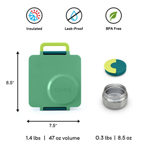 OmieBox - Insulated Green Bento Lunch Box