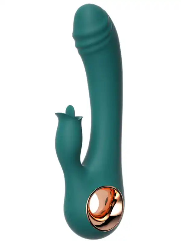 Heated Rechargeable Luxury Vibrator with Tongue Stimulation 19 cm