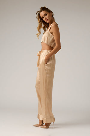 KIKI SILK LOUNGE TIE UP PANT