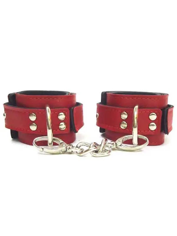 Red Leather Handcuffs