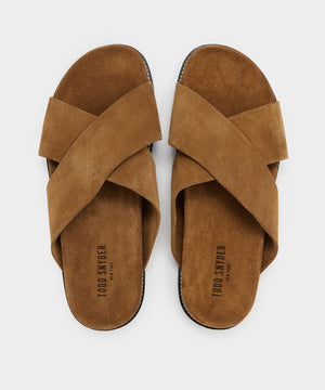 Nomad Suede Crossover Sandal in Tobacco