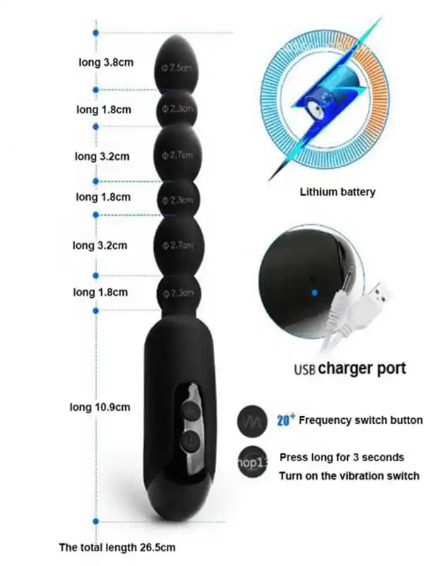 Dual Motor Rechargeable Anal Prostate and Vibrator Probe