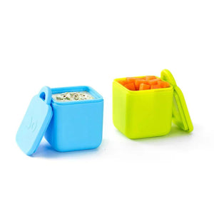 OmieBox Bento Box Inner Compartment Containers 2-Pack Blue and Lime Green