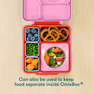 OmieBox Bento Box Inner Compartment Containers 2 Pack Red and Yellow