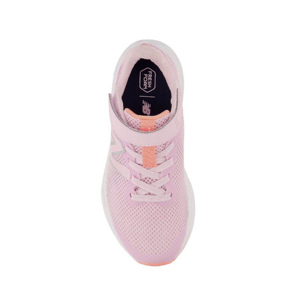 New Balance Big Girls Fresh Foam Arishi v4 Velcro Light Raspberry