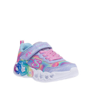 Skechers Little Girls Infinite Heart Light-Up Velcro Lavender / Multi