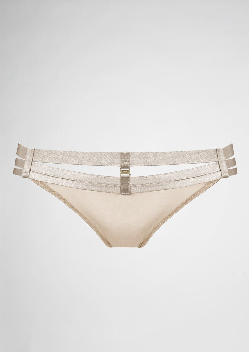 Art Deco Multi Strap Thong Caramel