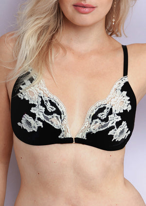 Marjolaine Triangle Bra Black & Ivory