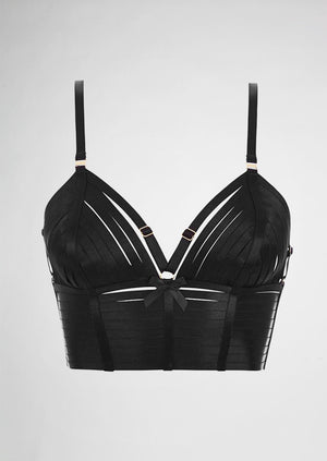 Bondage Belle Longline Bralette Black