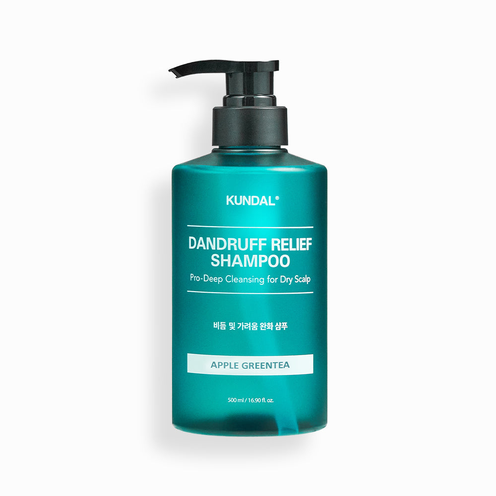 KUNDAL DANDRUFF RELIEF SHAMPOO Pro-Deep Cleansing for Dry Scalp 500ml #APPLE GREENTEA