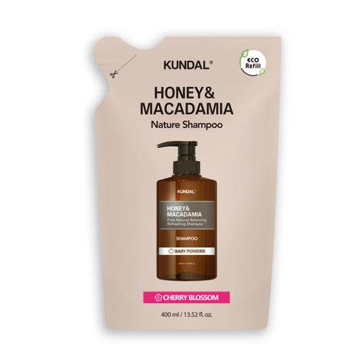 KUNDAL HONEY & MACADAMIA Nature Shampoo (Refill) 400ml #CHERRY BLOSSOM