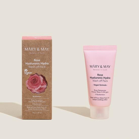 [MARY & MAY] Vegan Rose Hyaluronic Hydra Wash off Pack 30g